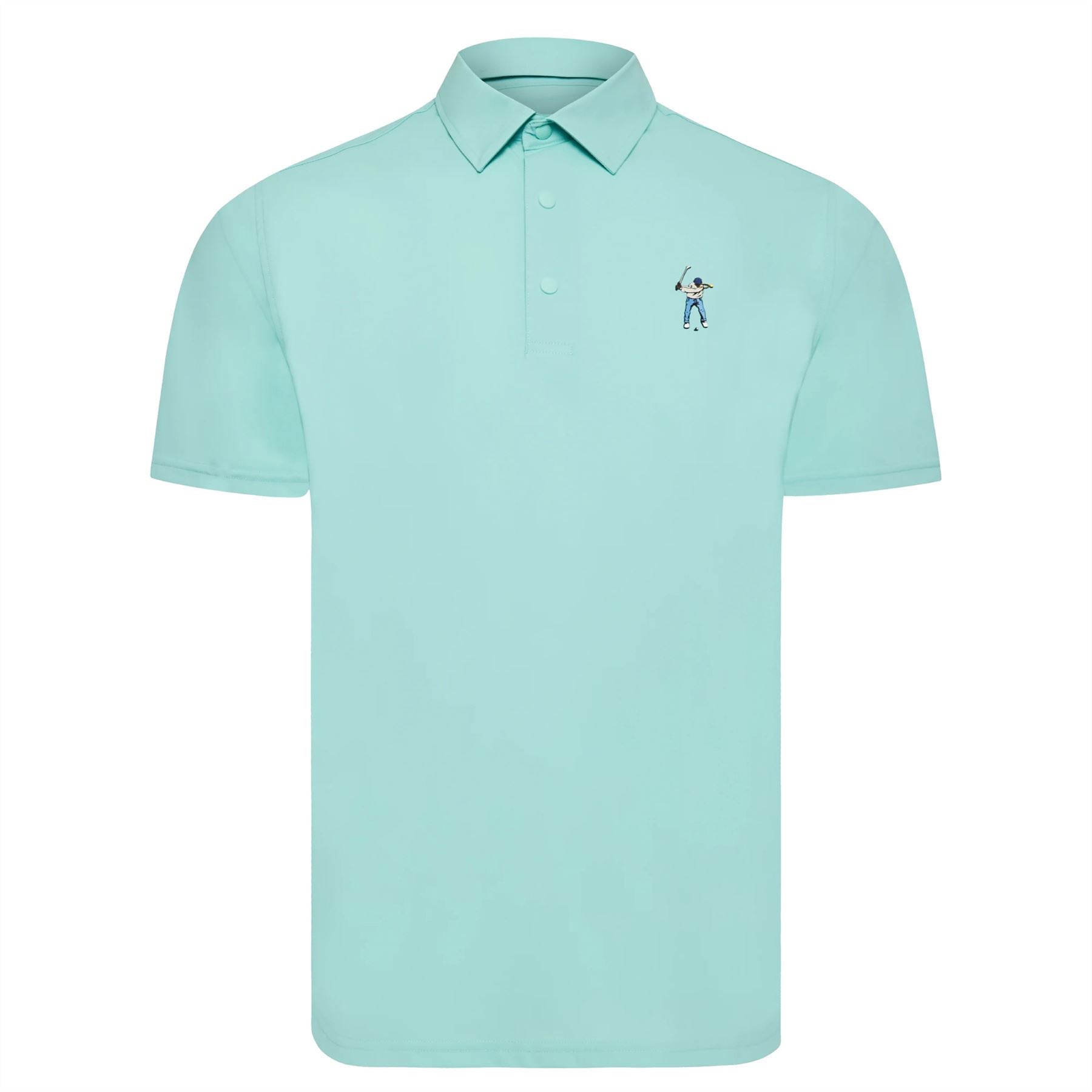 Snap Placket Polo Aqua Sky