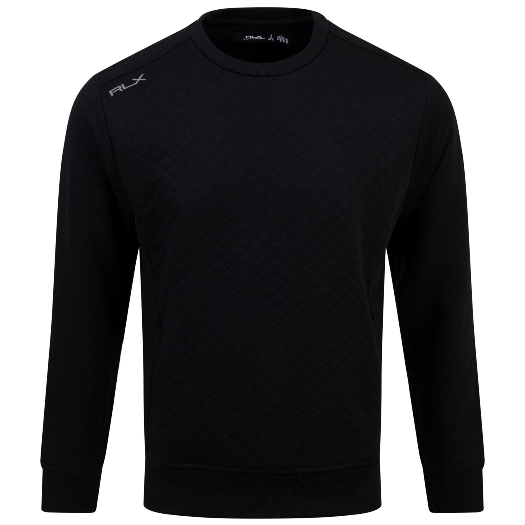 Classic Fit Quilted Double-Knit Pullover Polo Black