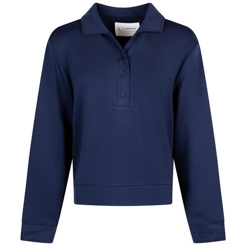 Womens Polo V-Neck Top Dress Blues