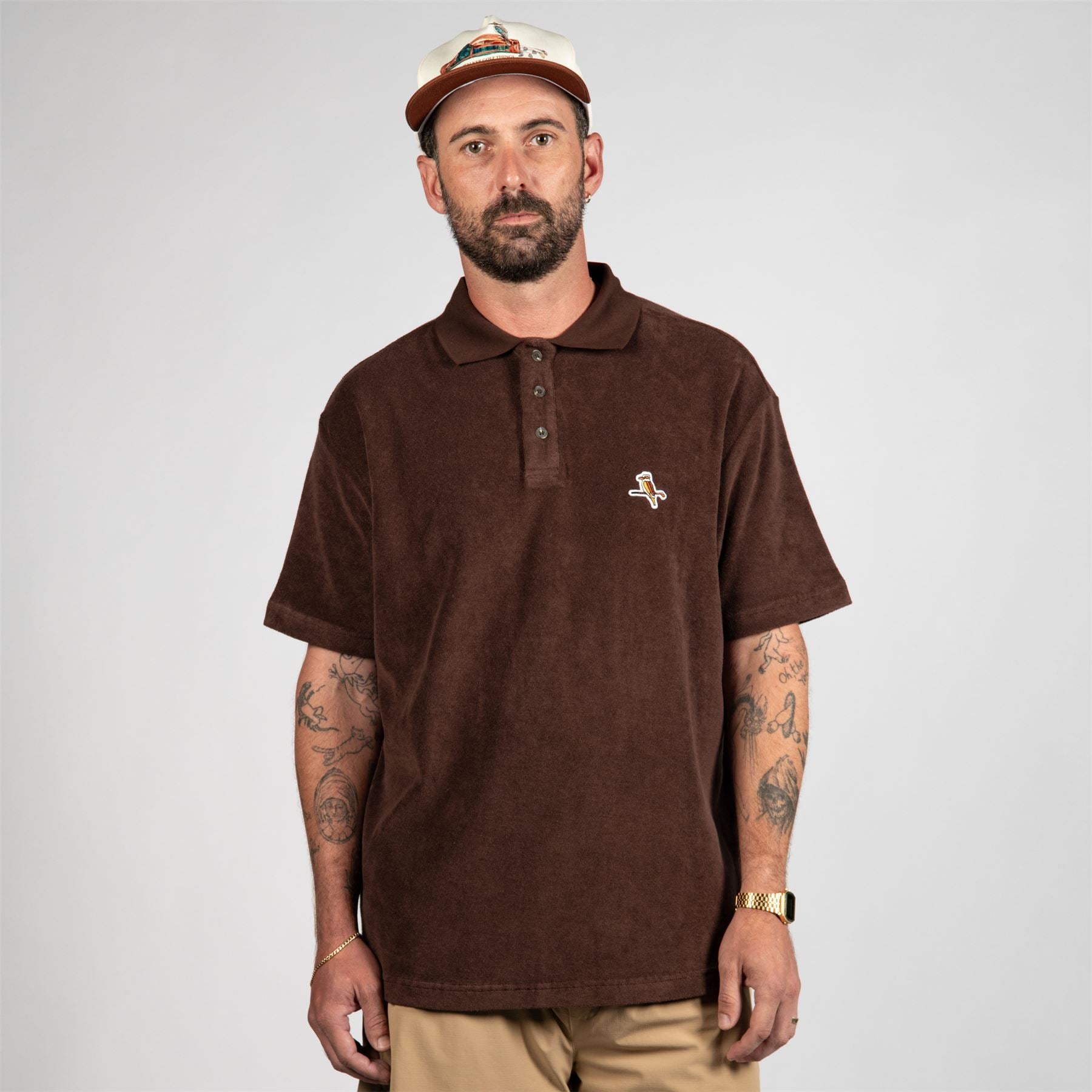Kooka Terry Polo Deep Chocolate
