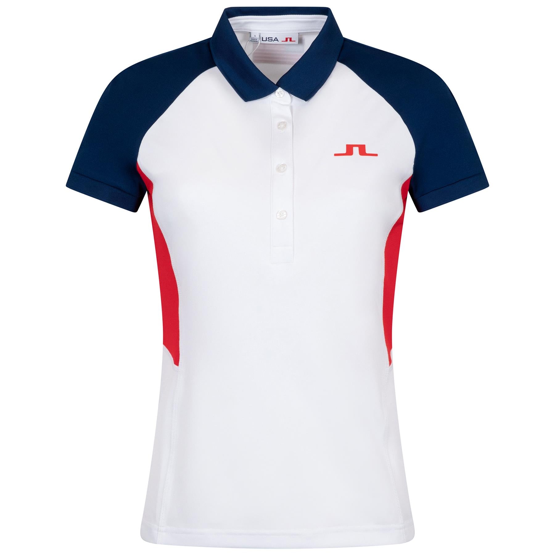 Womens Coralie Regular Fit Colorblock Polo White