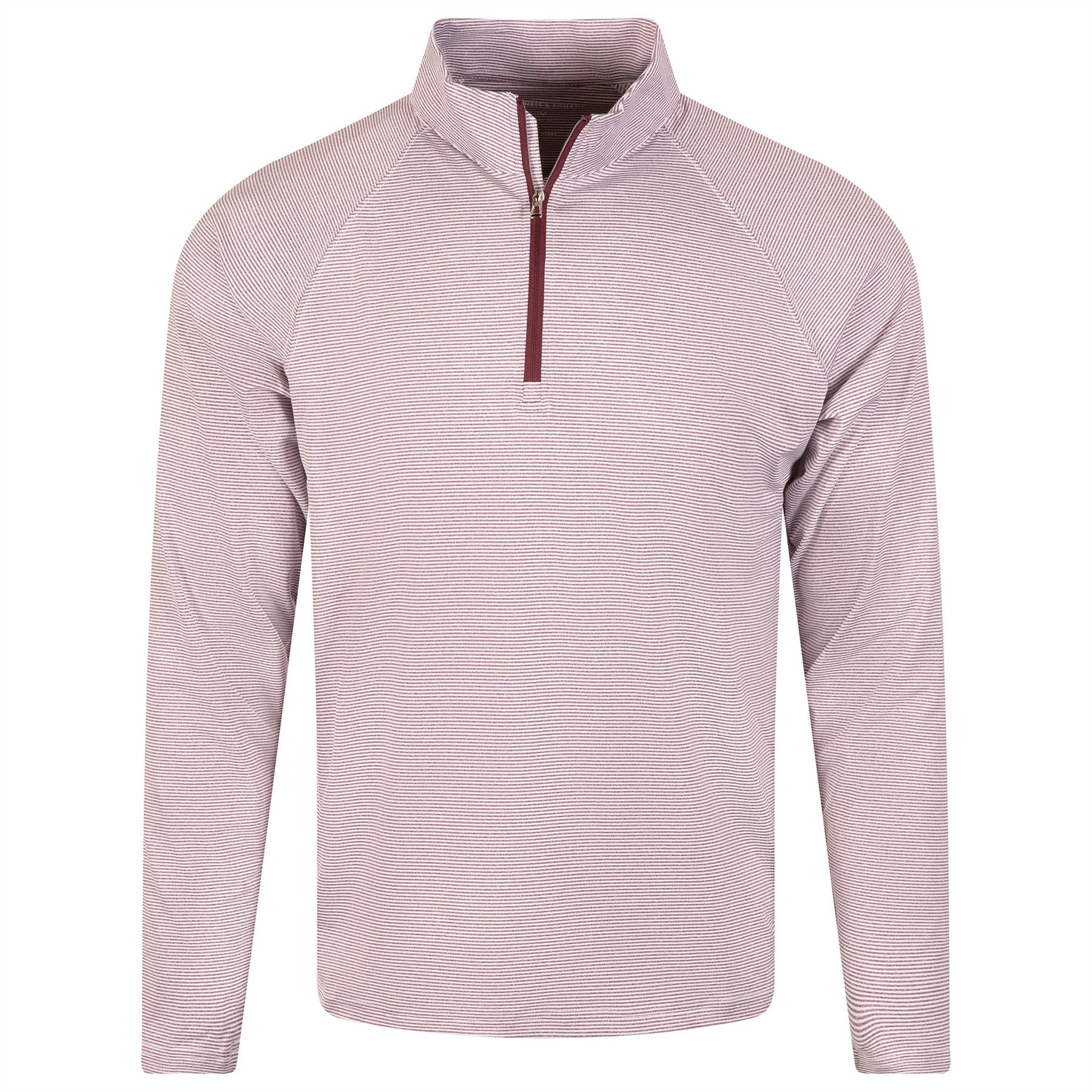 The Reid Quarter Zip Pullover Heathered Port/White