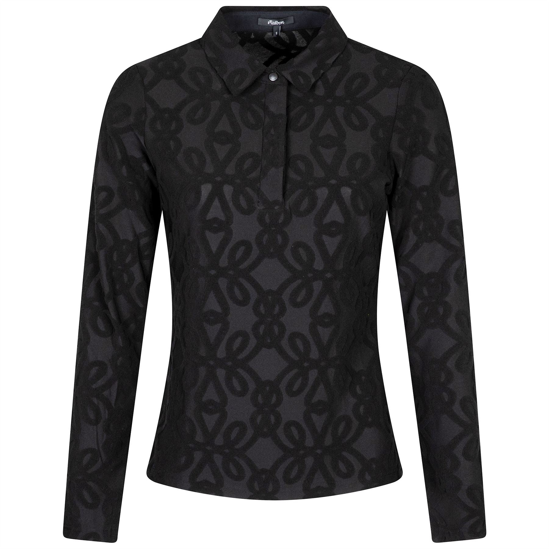 Womens Sophie LS Polo Black
