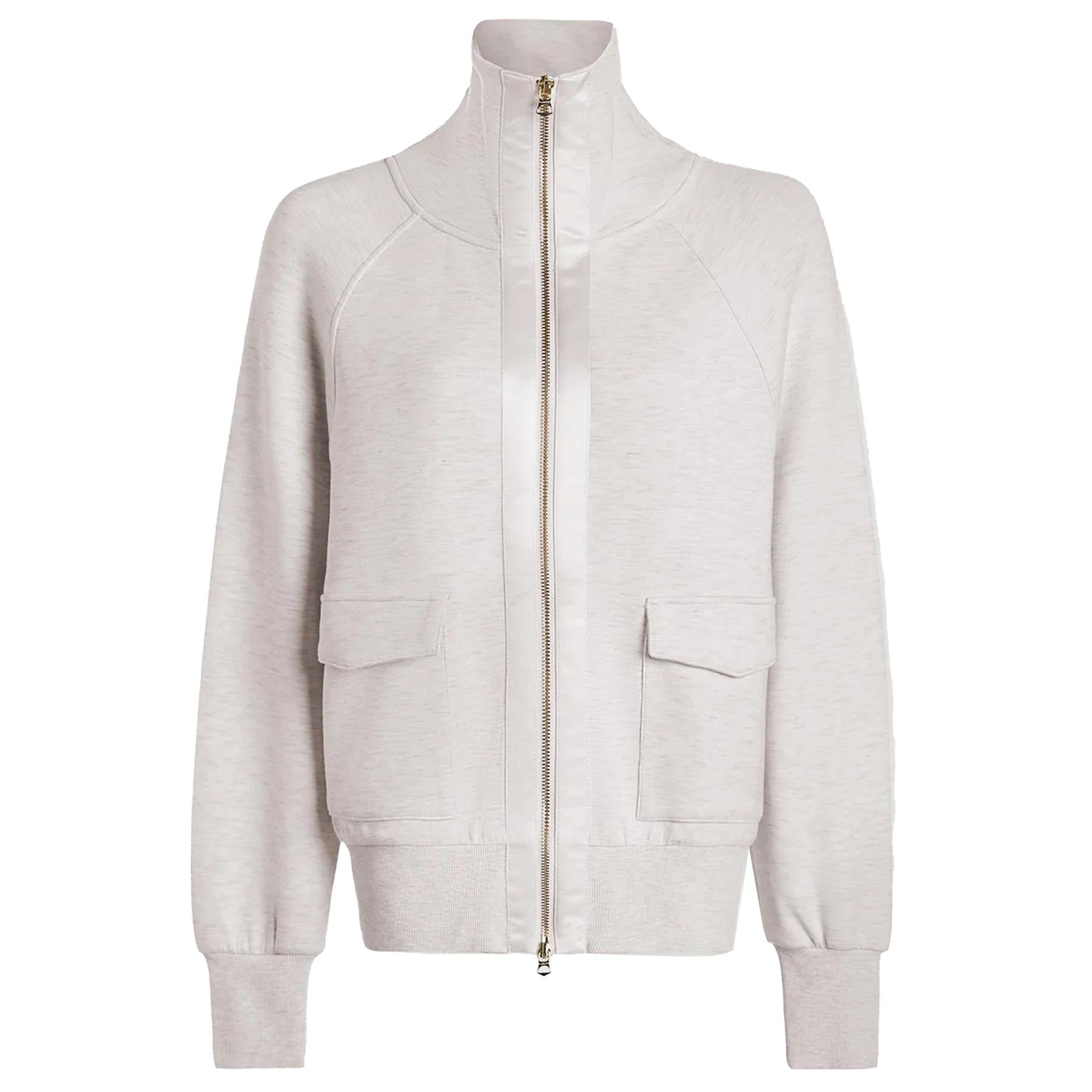 Womens Roxbury Sweat Zip Through Ivory Marl