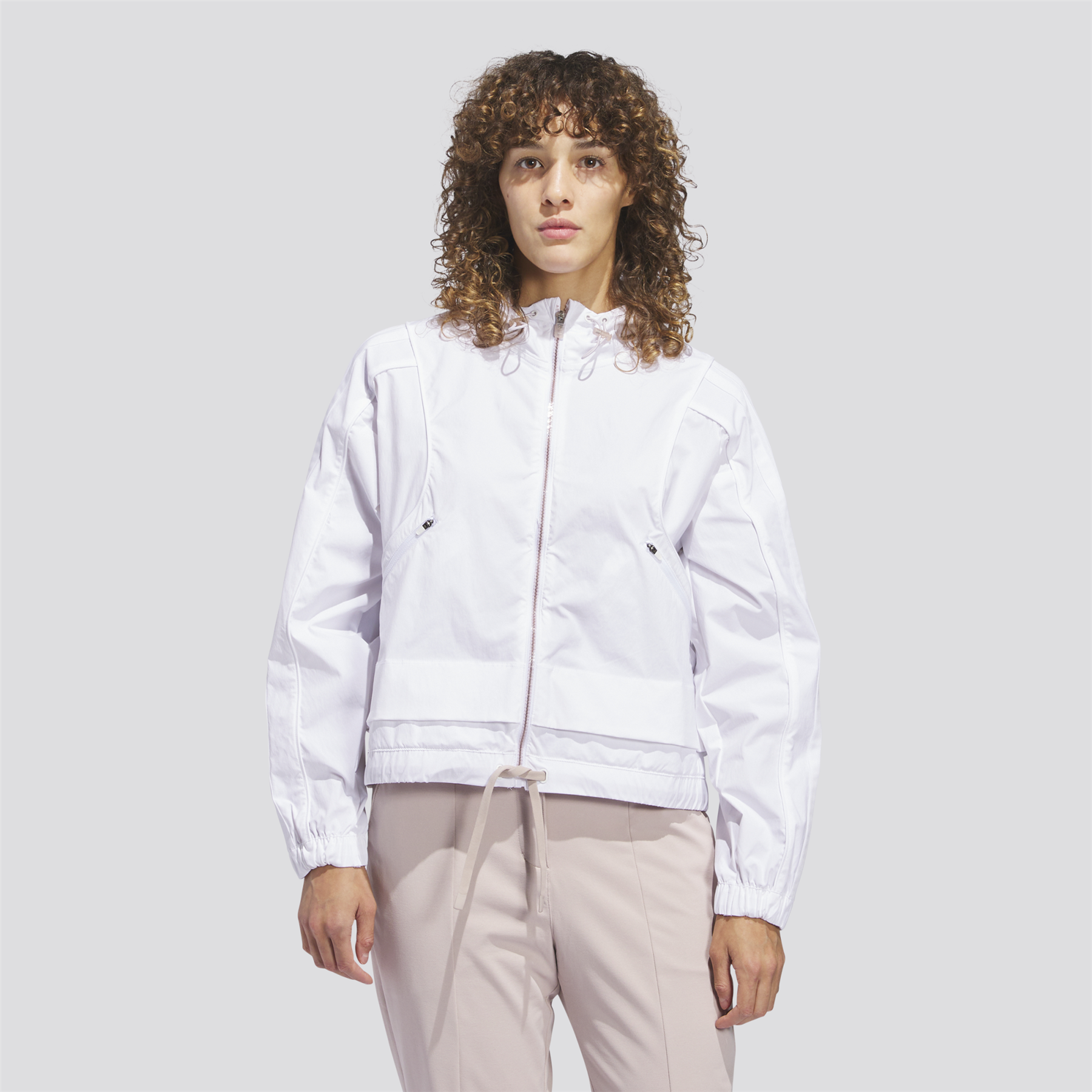 Womens Beyond The Course Full Zip Hoodie White