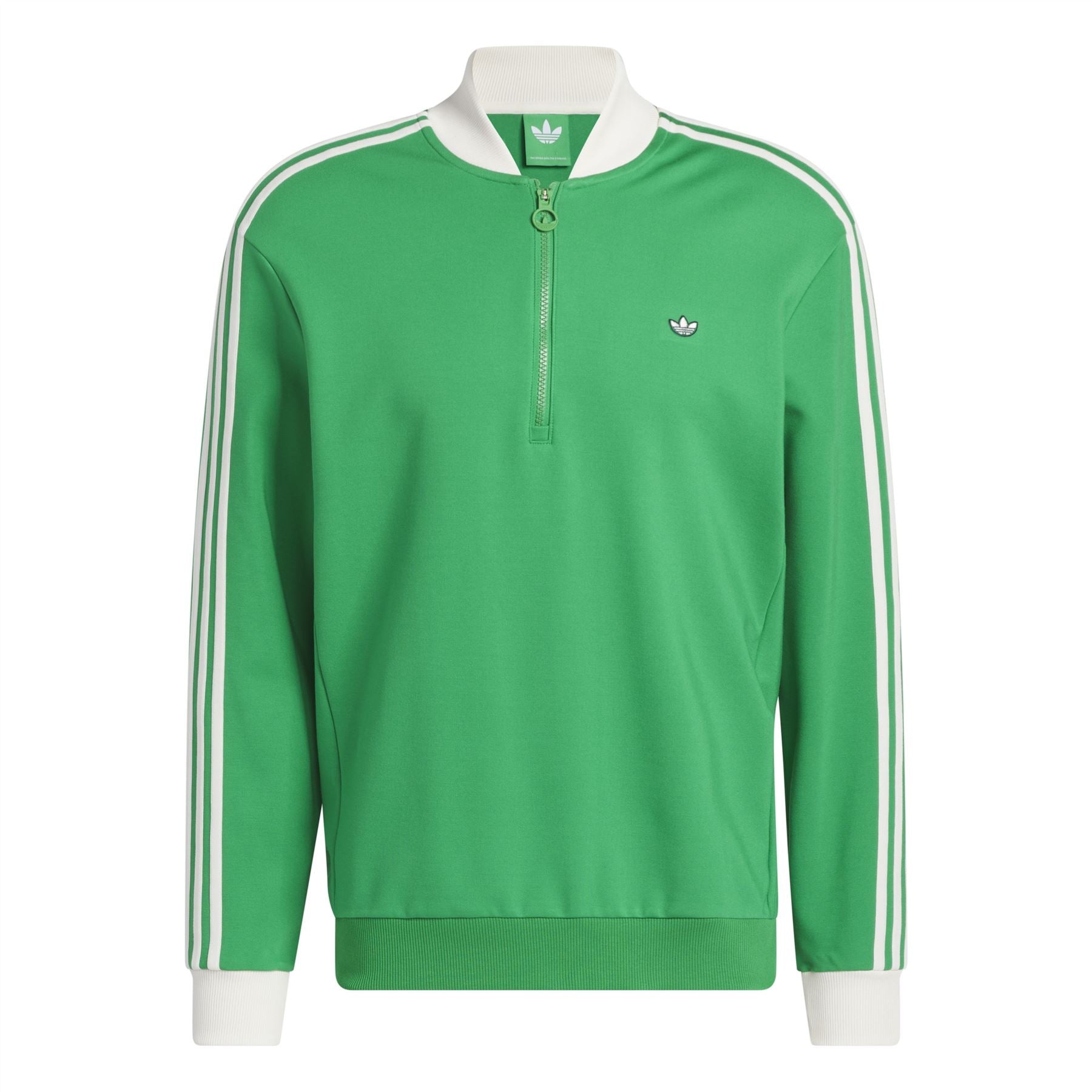 Three Stripes Quarter Zip Green