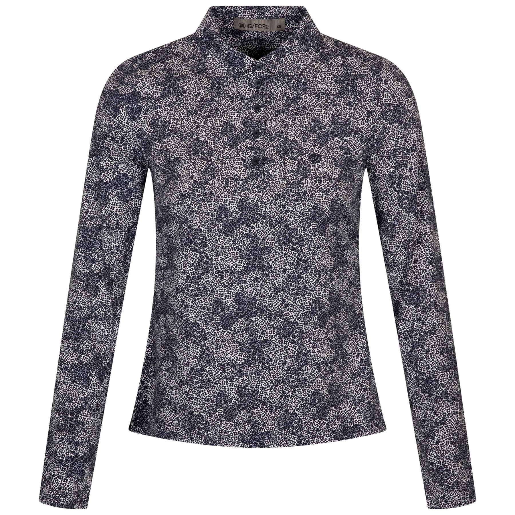Womens Hydrangea Silky Tech Nylon LS Polo Twilight