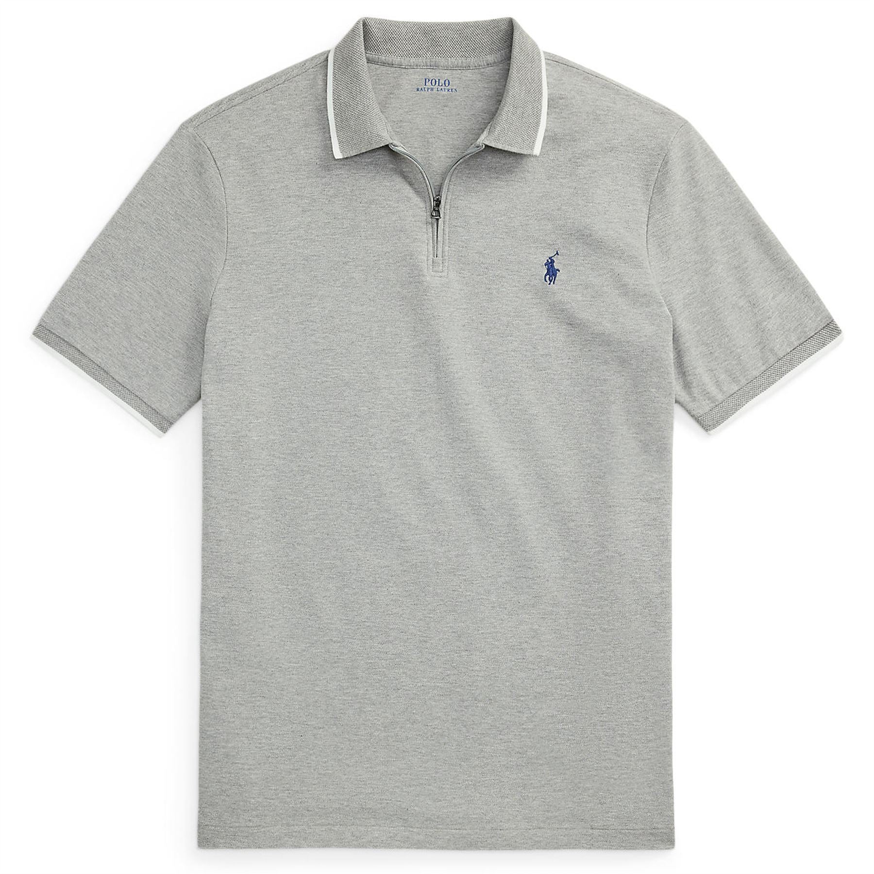 Polo Golf Classic Fit Textured Stretch Mesh Polo Andover Heather