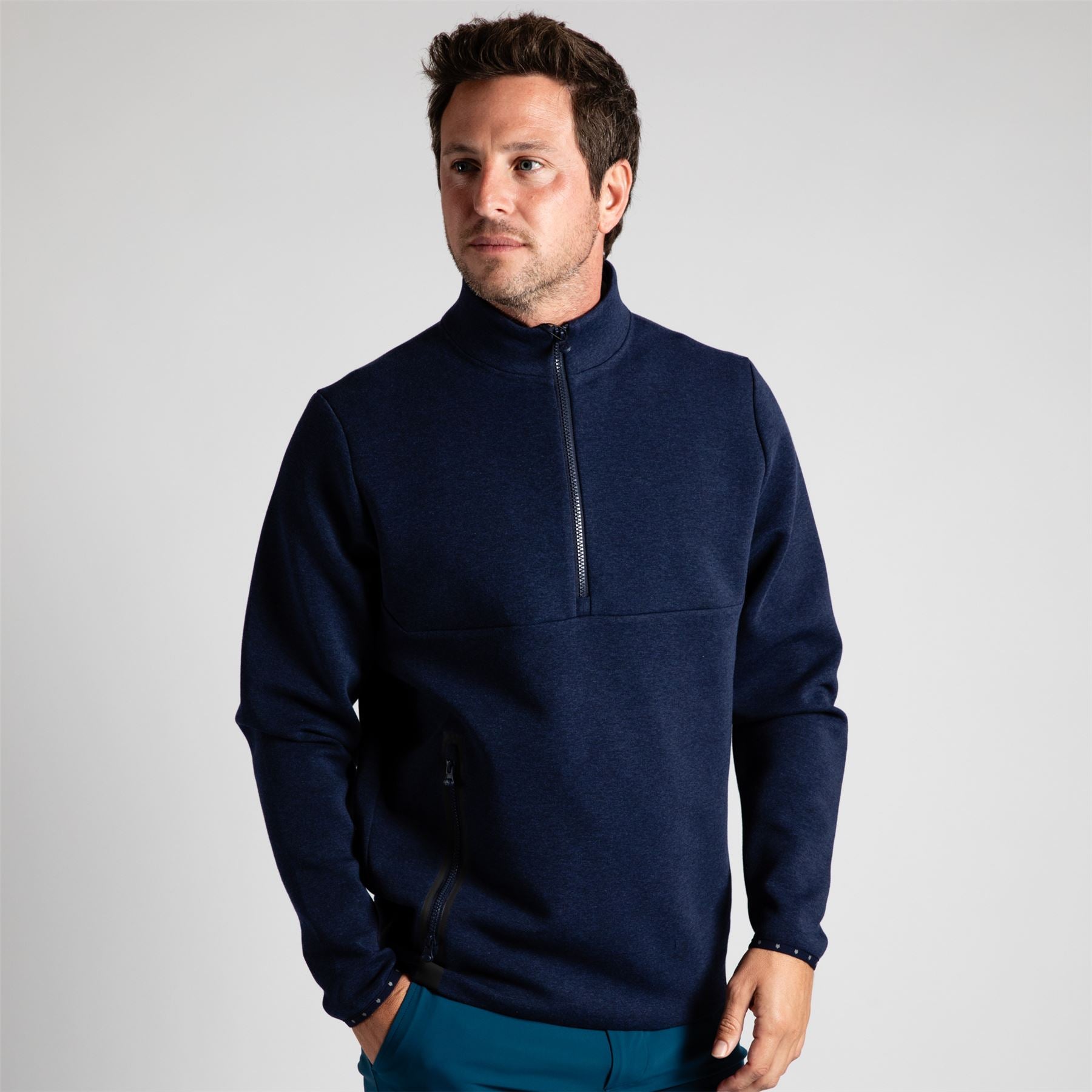 Calgary Quarter Zip Mid Layer Maltese Blue