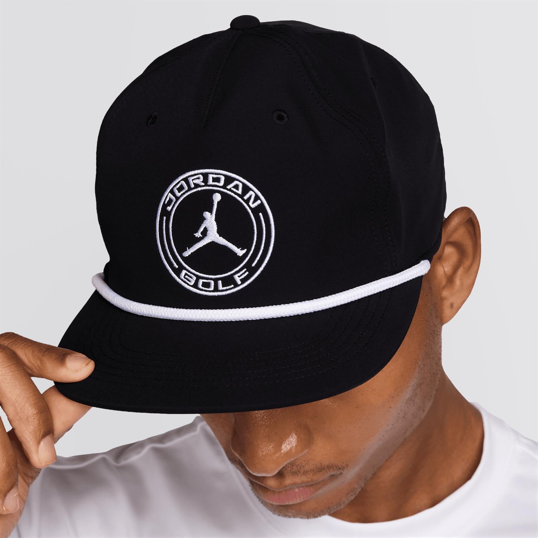 Jordan Pro Structured Dri-FIT Flat-Brim Golf Hat Black/Kelly Green/White