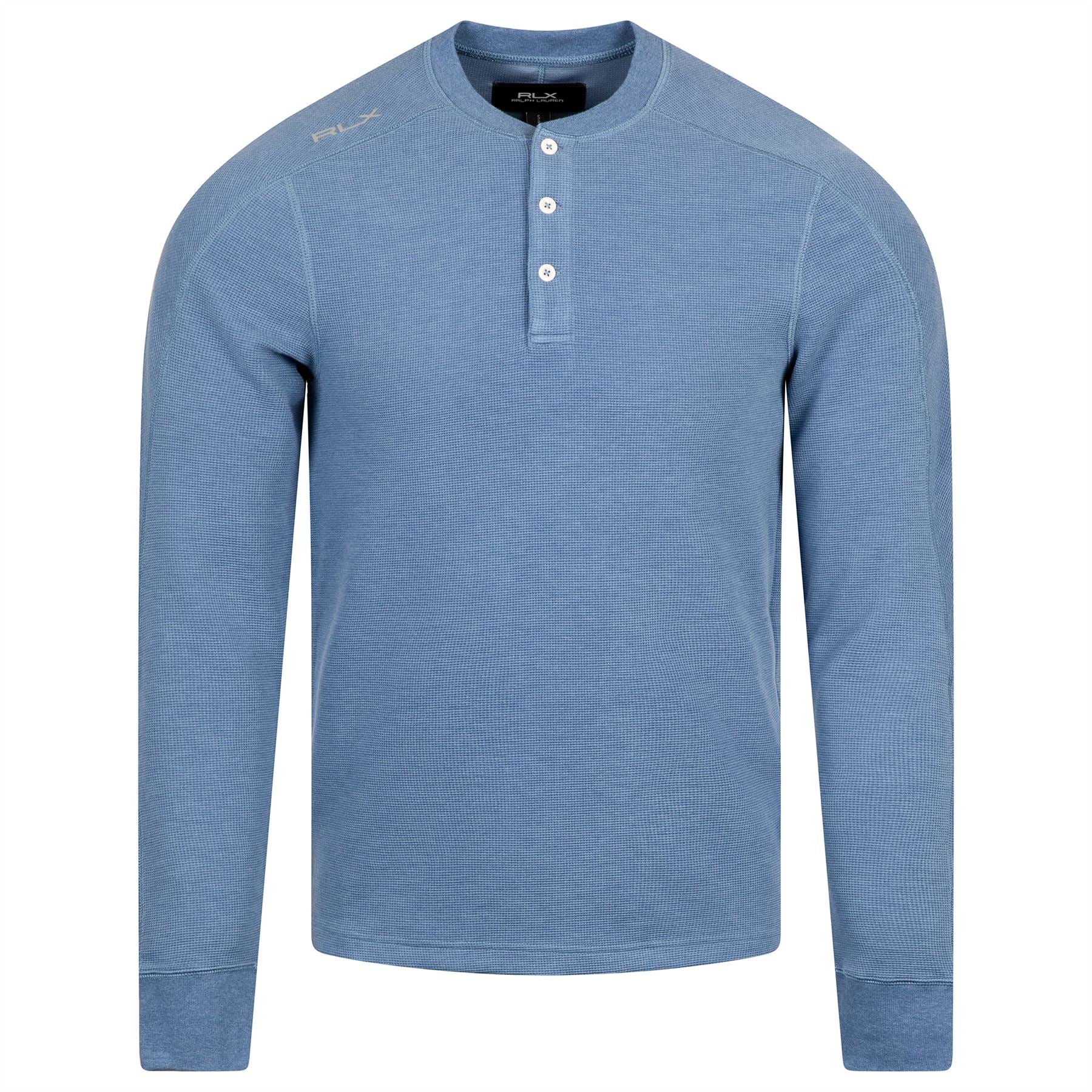 RLX Tech Waffle Henley Pullover Fog Blue