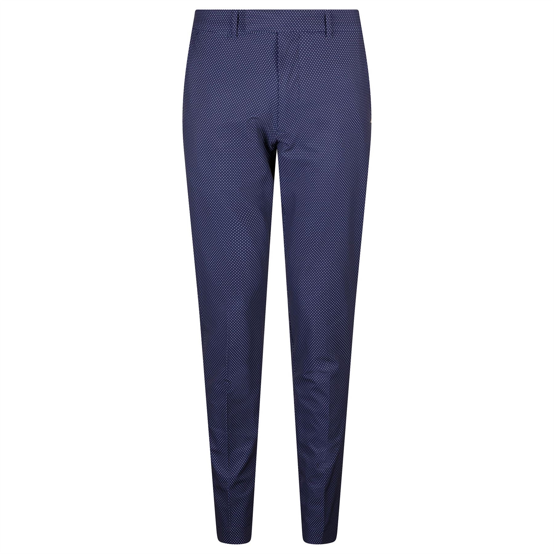 Tailored Fit Water-Repellent Pants Refined Navy Pin Dot