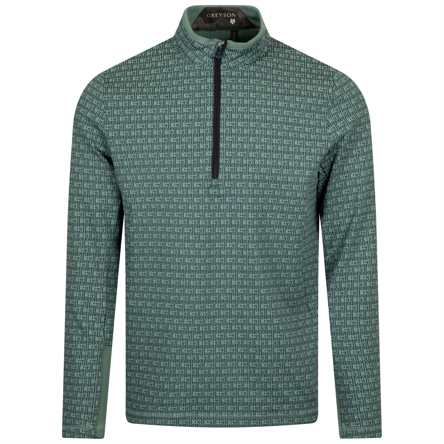 Monogram Jacquard Quarter Zip Mid Layer Marsh