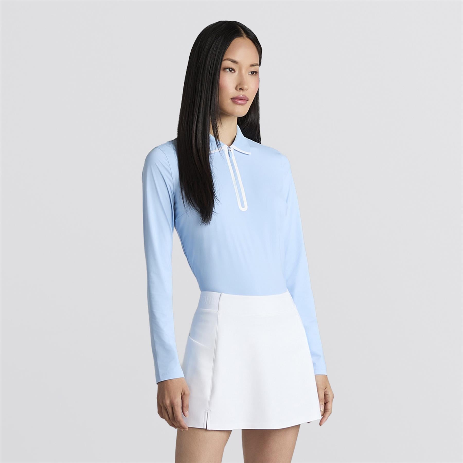 Silky Tech Nylon LS Zip Polo Baja