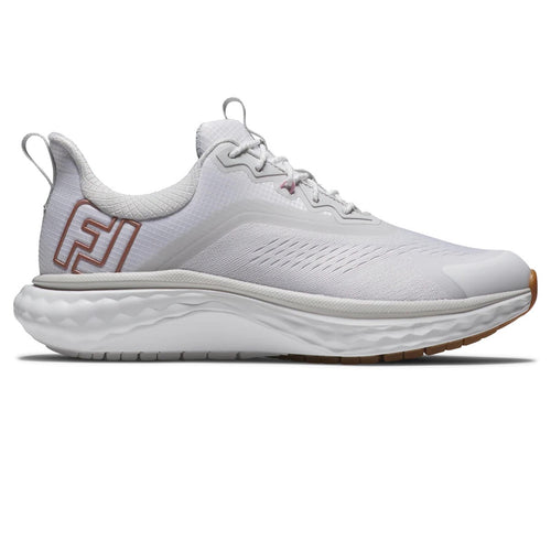 Womens Quantum Spikeless Golf Shoes White/Tan