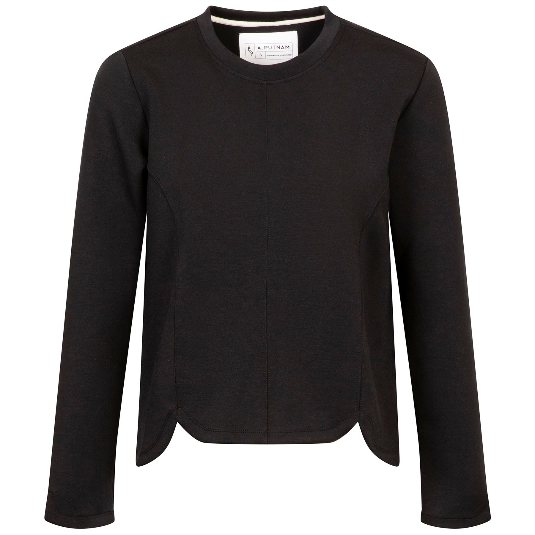Womens Tulip Crewneck Knit Black