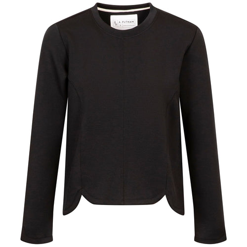 Womens Tulip Crewneck Knit Black