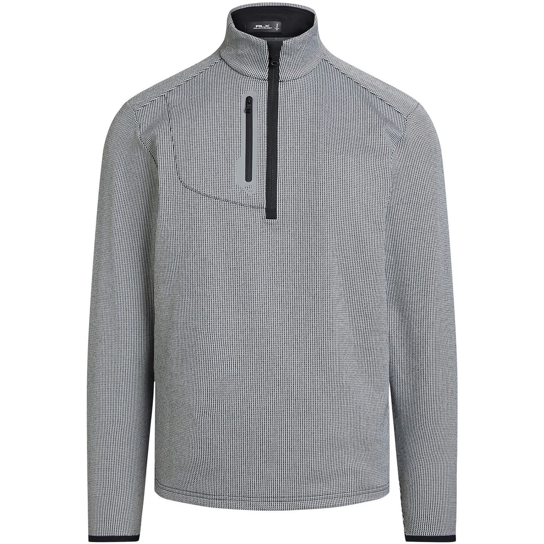 Classic Fit Houndstooth Jersey Pullover Polo Black Fwy Houndstooth