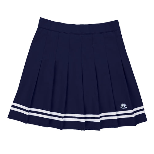 Womens Ribbon Pleated Skirt Navy/White