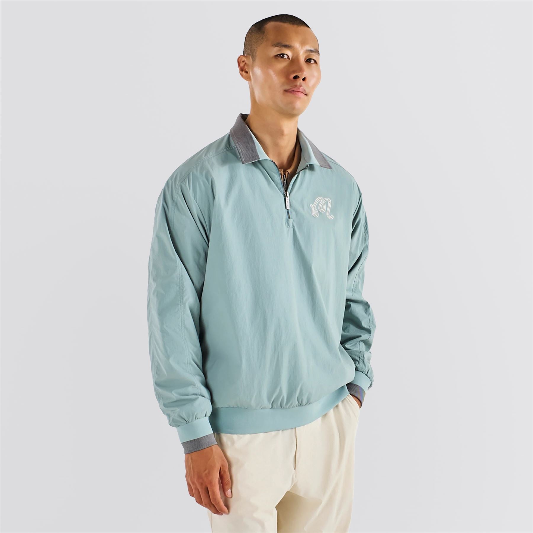 Dove Quarter Zip Mid Layer Light Blue
