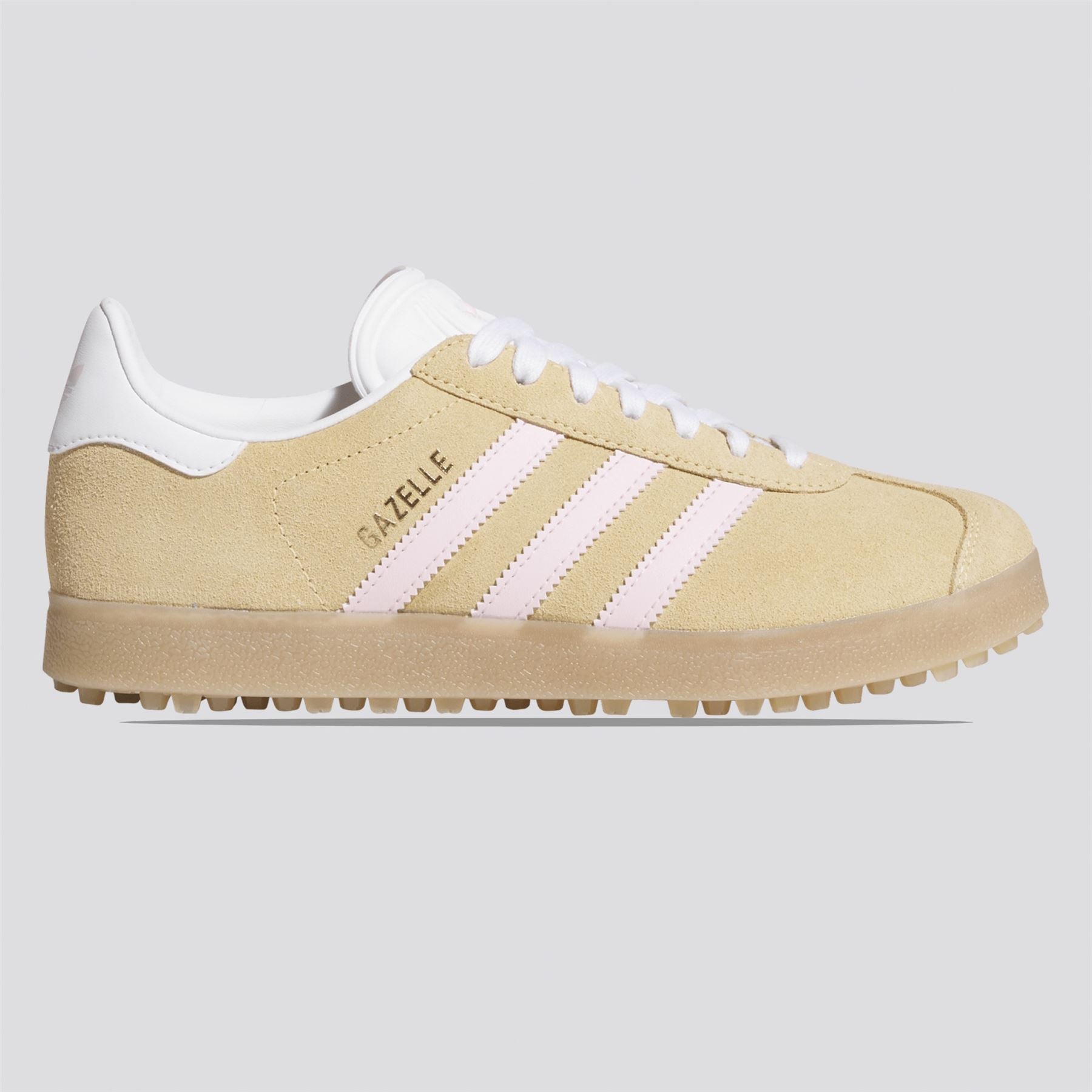 Womens Gazelle Spikeless Golf Shoes Ice Tangerine/Clear Pink/Footwear White