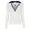 Womens LS Genevieve Top White/Navy