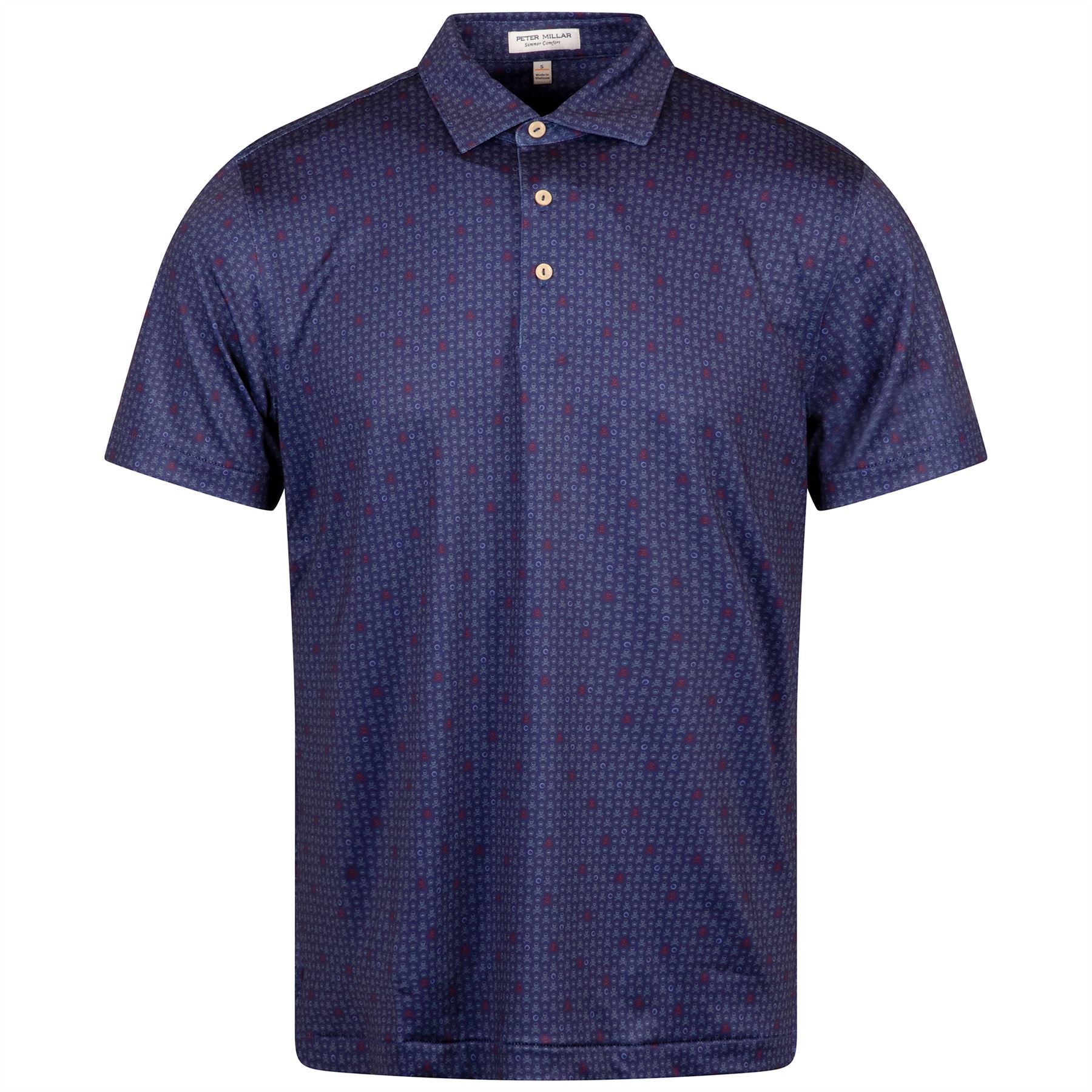 Skull In One Performance Jersey Polo Sport Navy