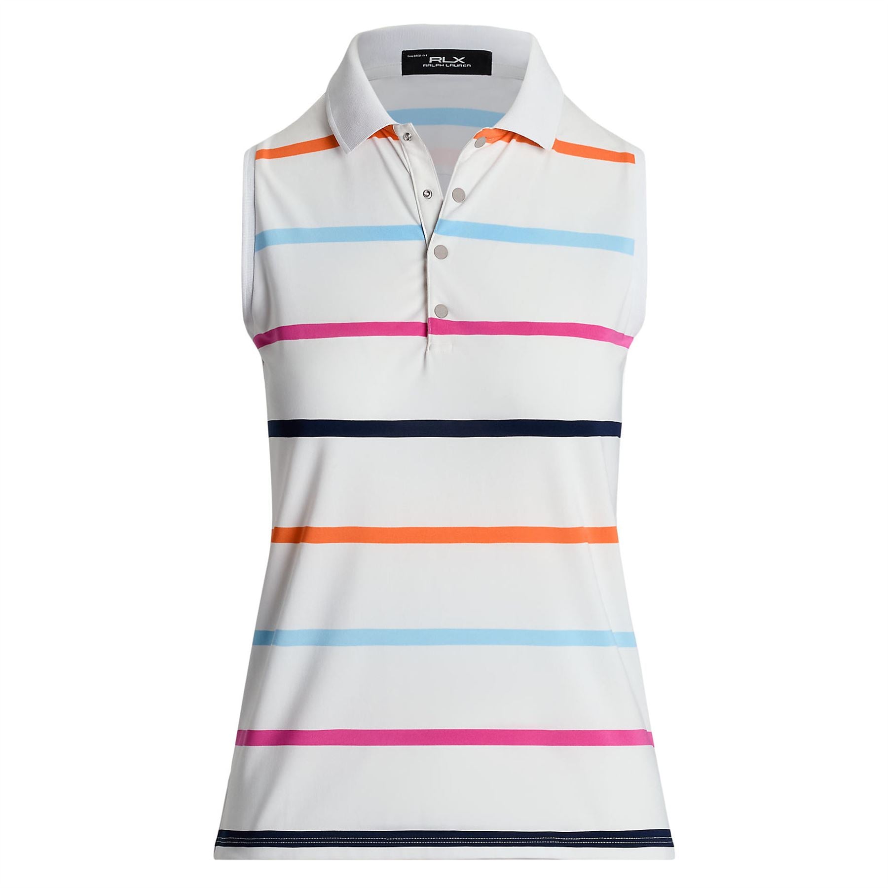 Womens RLX SL Stripe Airflow Polo Ceramic White Multi