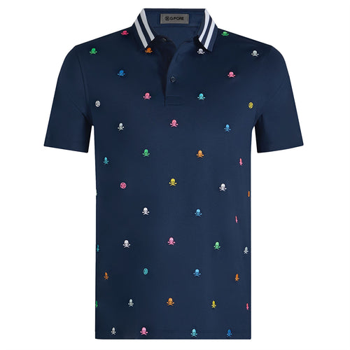 Embroidered Tech Jersey Polo Twilight