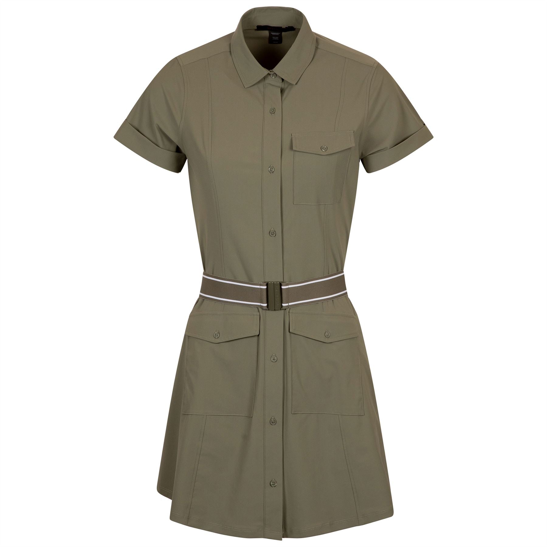 Womens Phoenix Belted Shirt Dress Camp