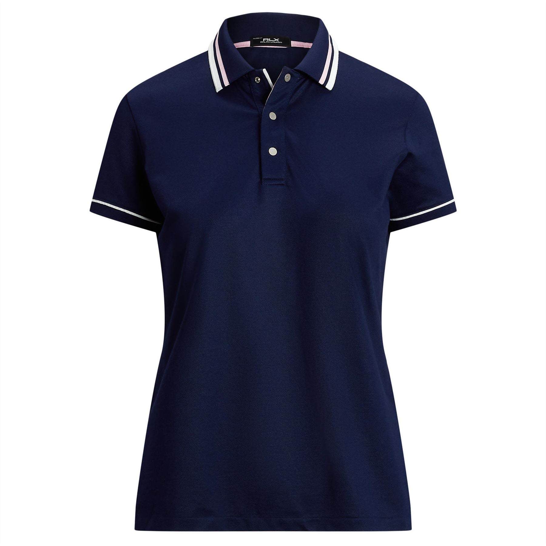 Womens RLX Tailored Fit Val Tour Pique Polo Refined Navy/White/Pink