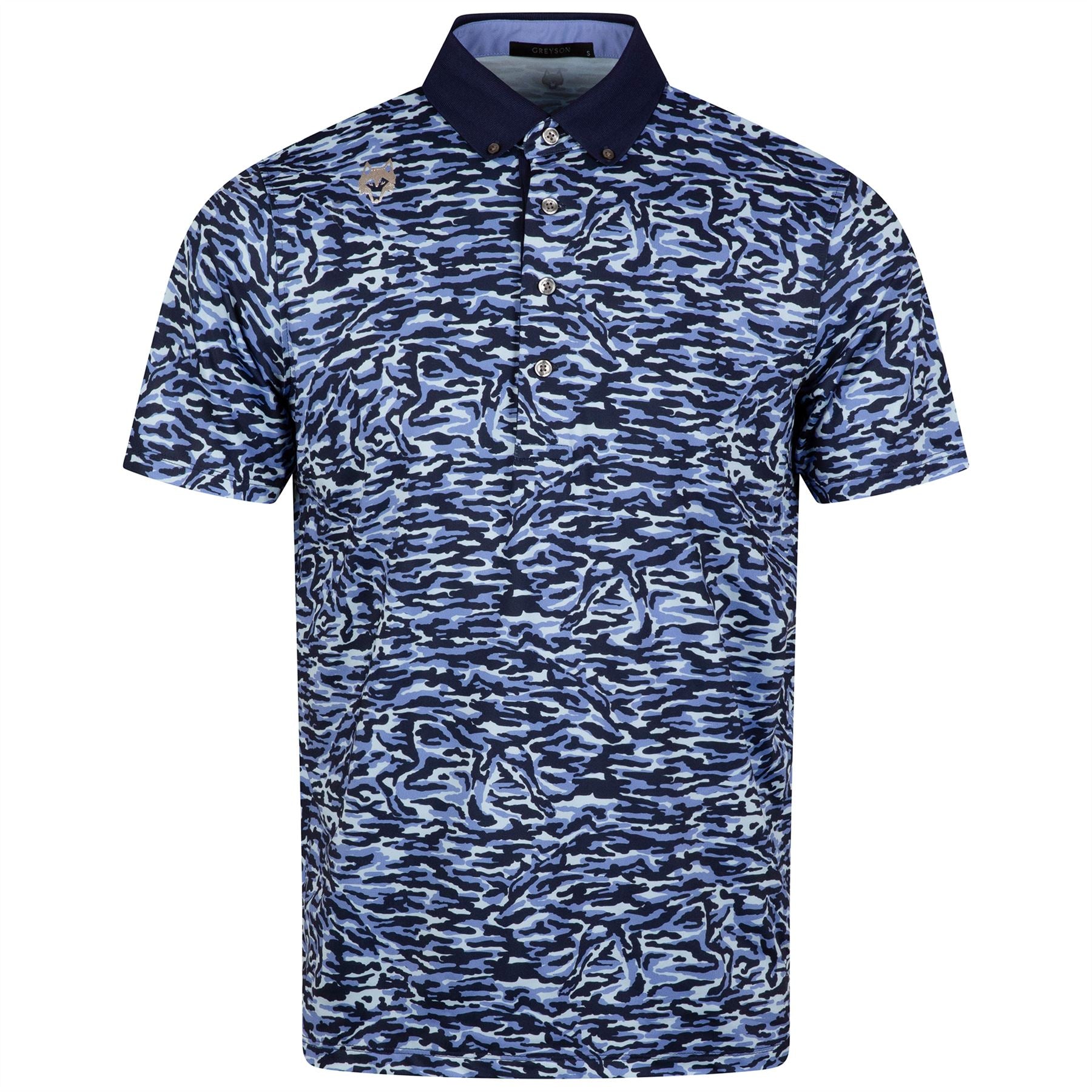 Stalking Wolf Camo Polo Wolf Blue