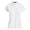 Womens Scalloped-Placket Mesh Polo Shirt White