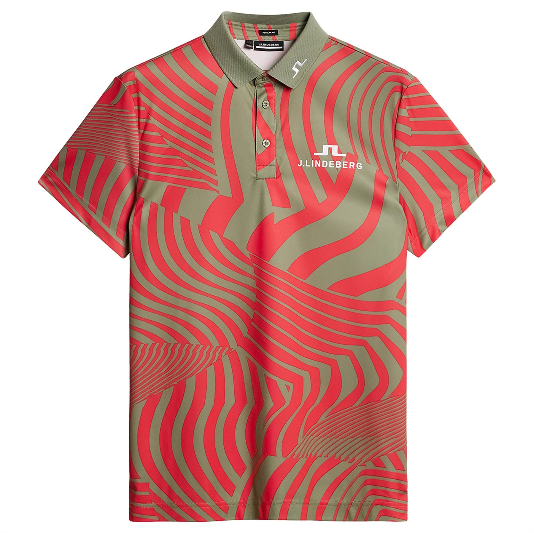 KV Regular Fit TX Jersey Dazzle Wave Print Tour Polo Bittersweet