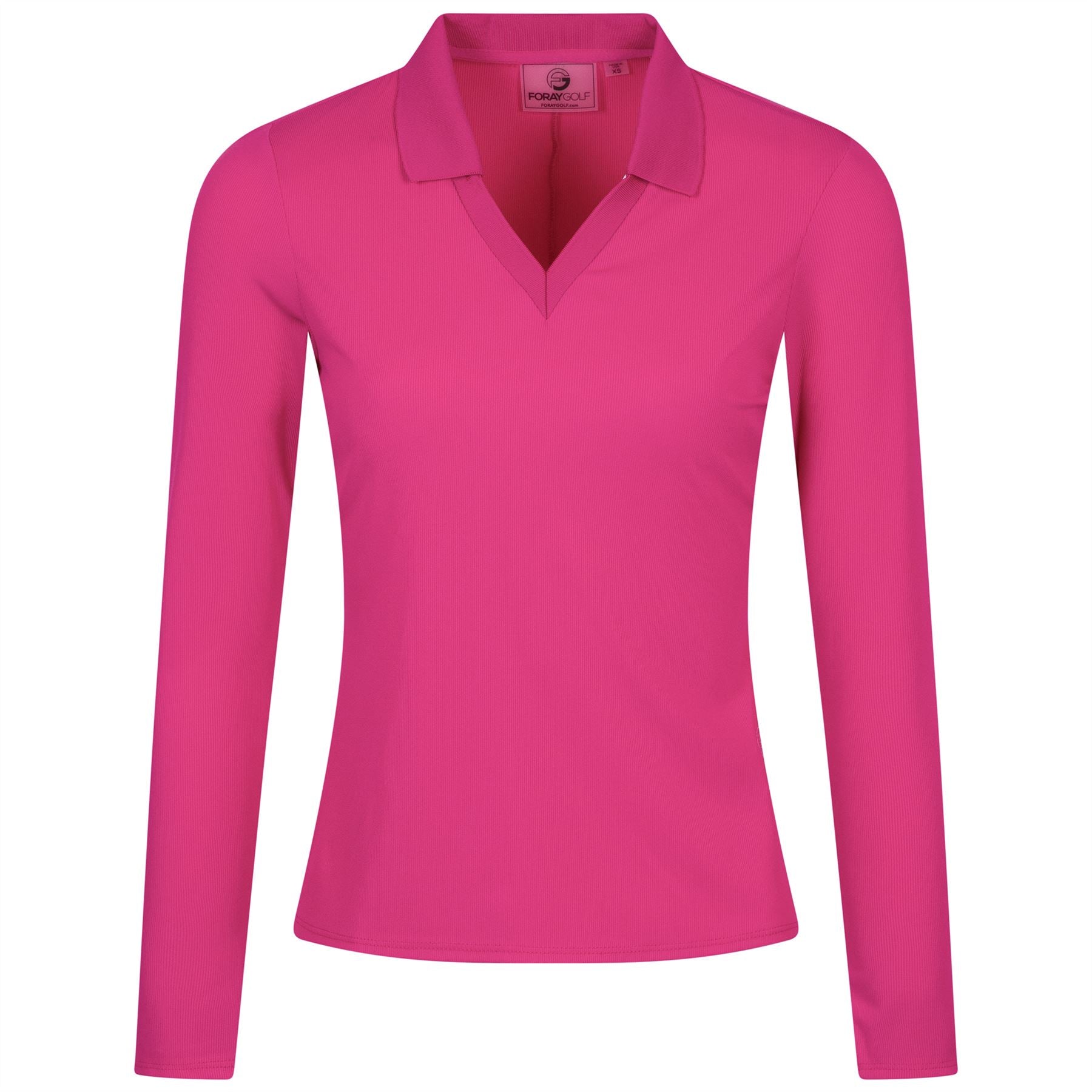 Womens Rib V-Neck LS Polo Rave