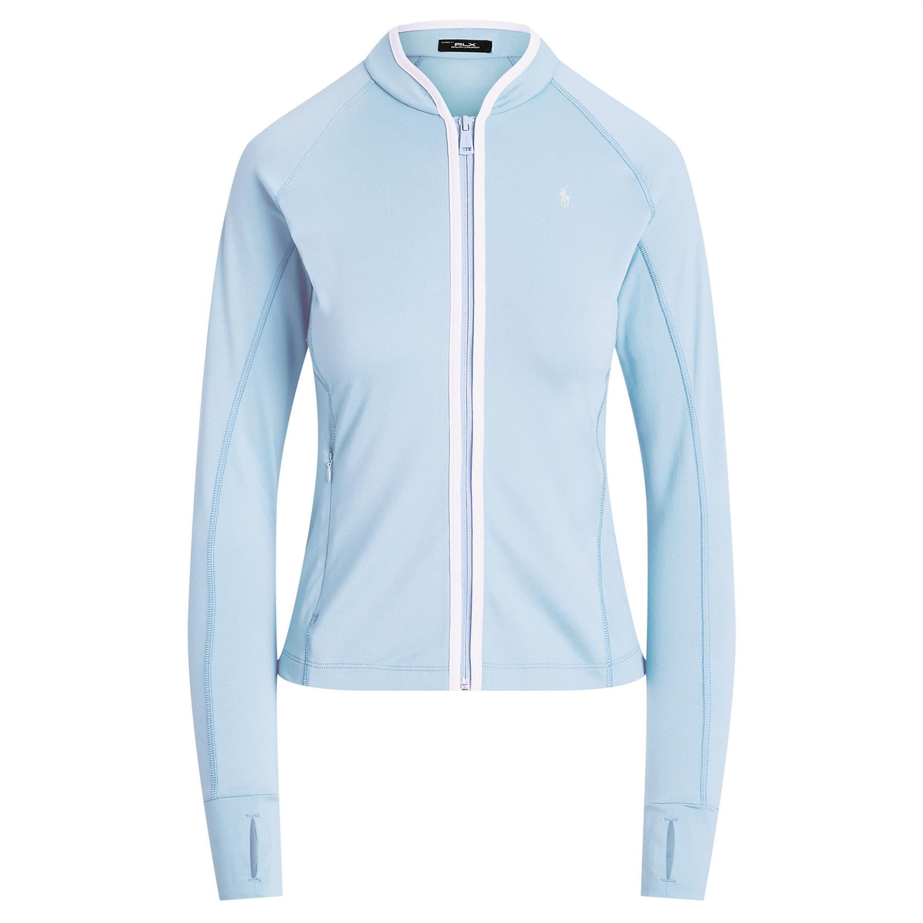 Womens RLX Full Zip Binding Mid Layer Cold Springs/Ceramic White