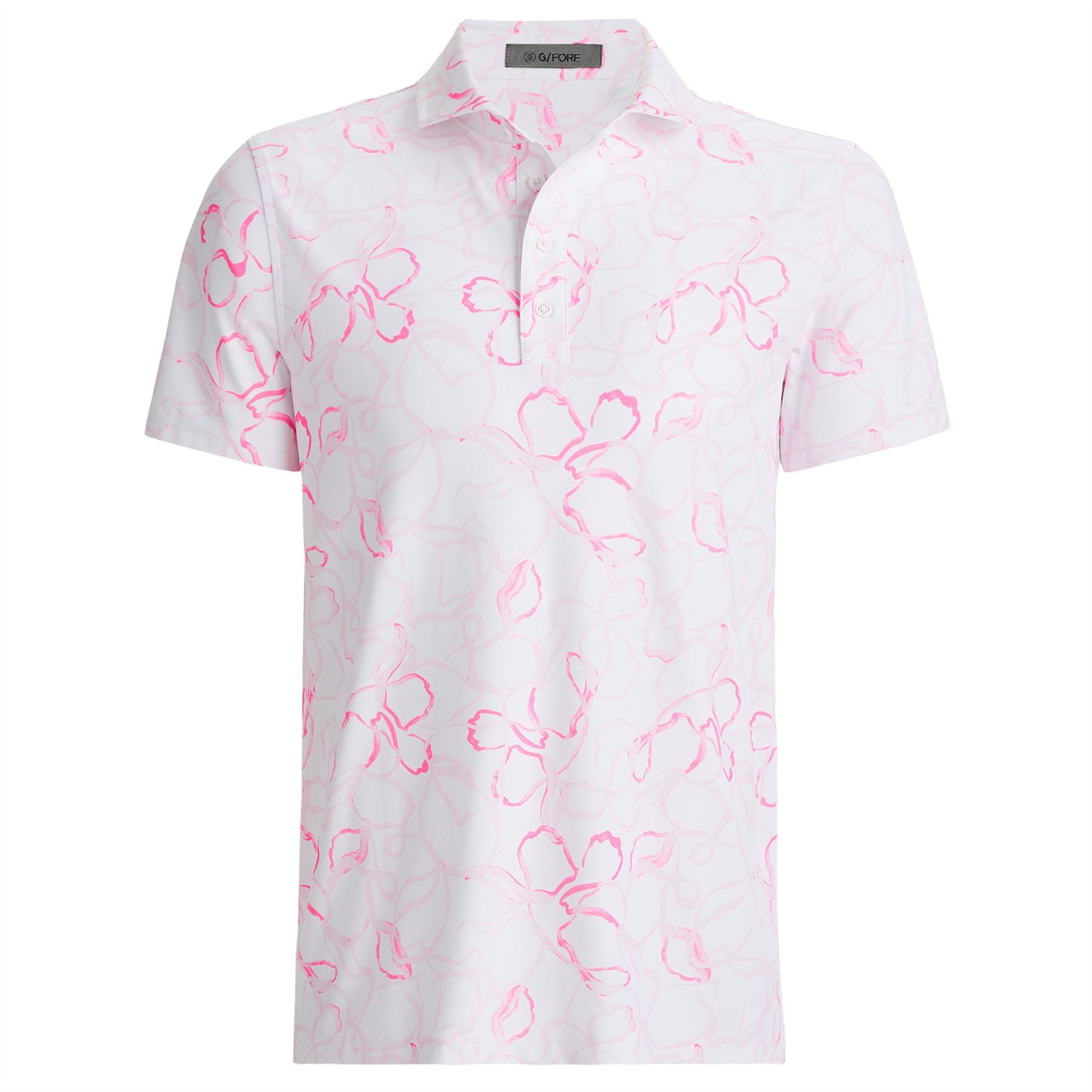 Watercolor Floral Tech Pique Polo Blush