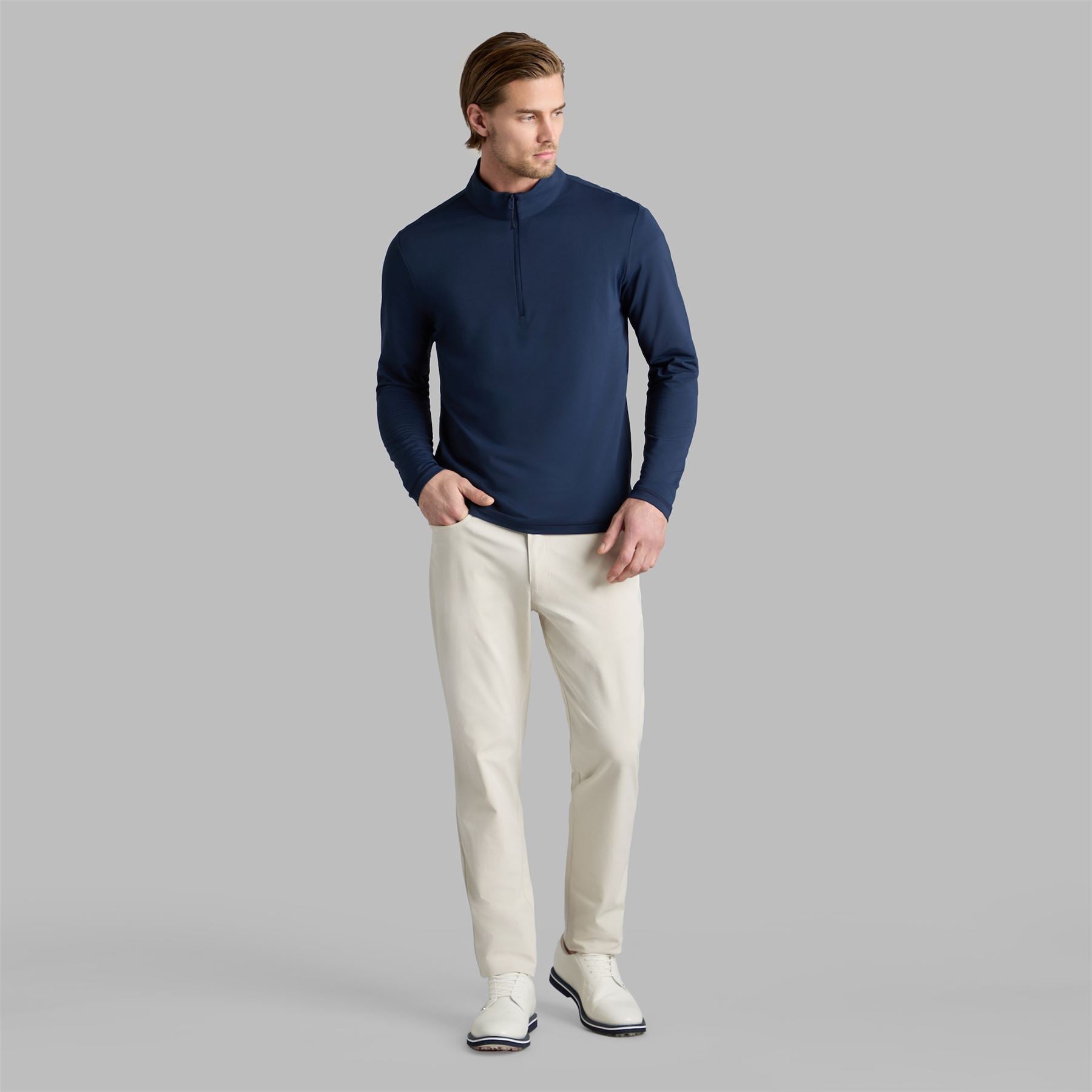 Brushed Back Tech Terry Quarter Zip Twilight