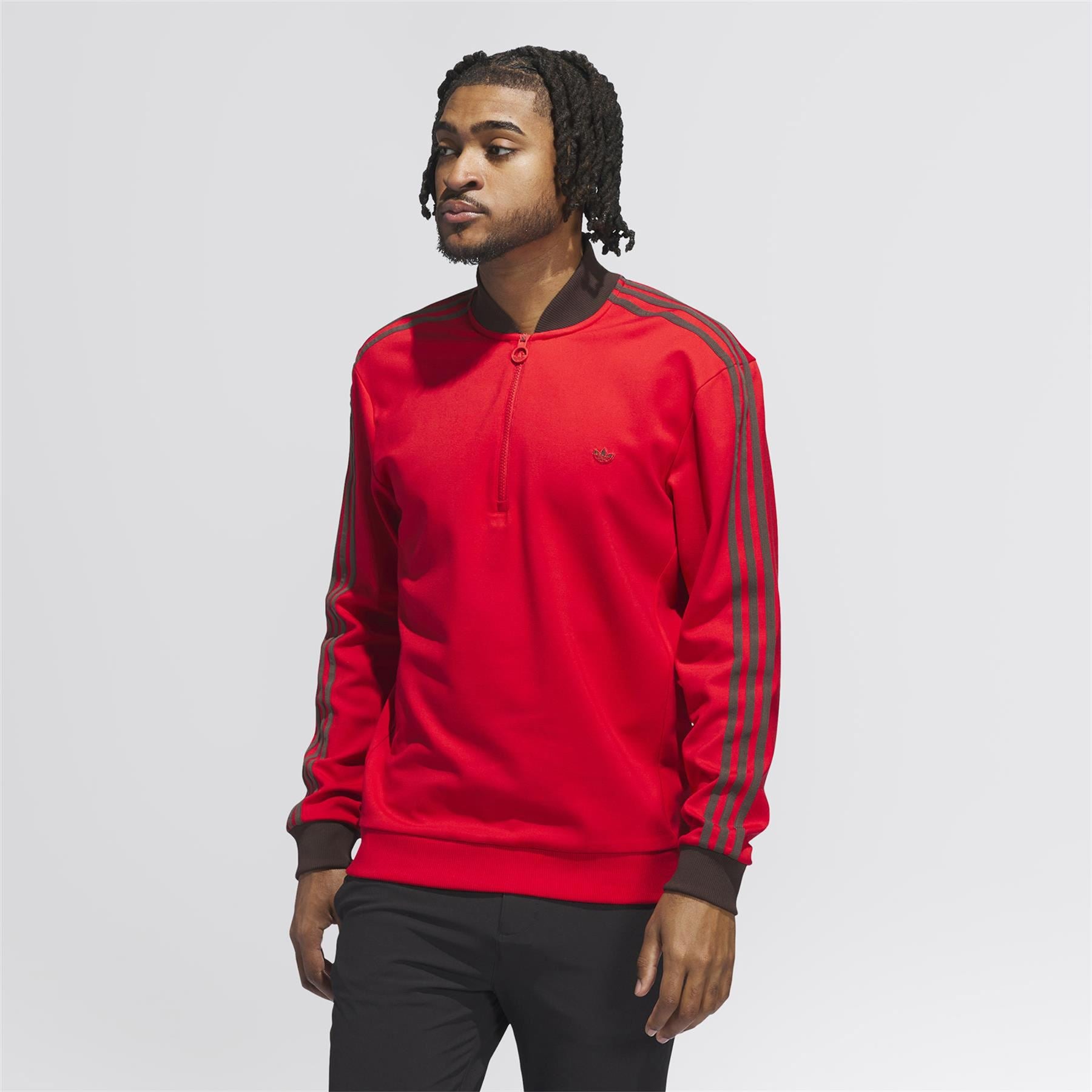 Originals 3-Stripes Quarter Zip Mid Layer Better Scarlet