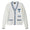 Womens T Cardigan White/Powder Blue