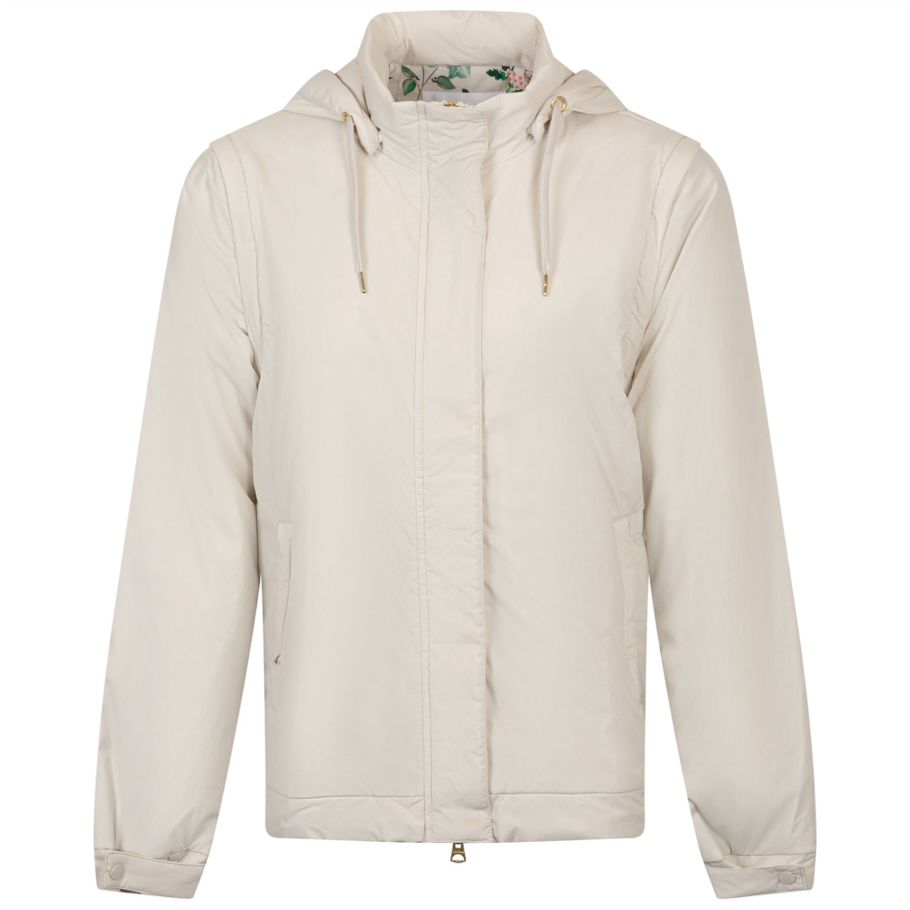 Womens Fait Tout Hooded Jacket Vest Silver Birch