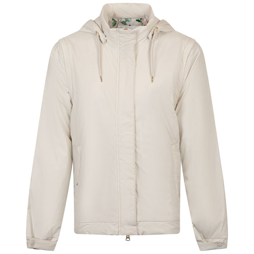 Womens Fait Tout Hooded Jacket Vest Silver Birch