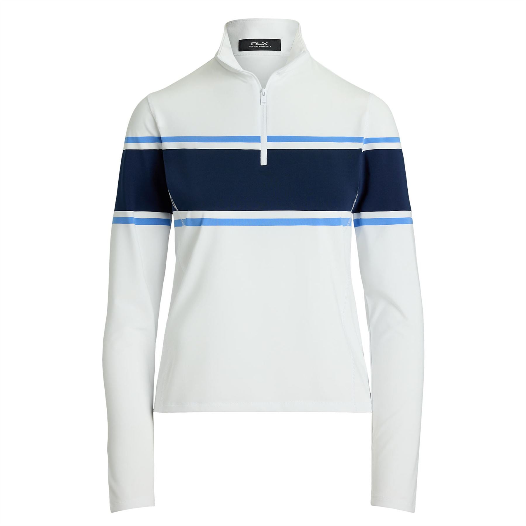 Womens RLX Half Zip Airflow Pullover Ceramic White/Summer Blue/Refined Navy