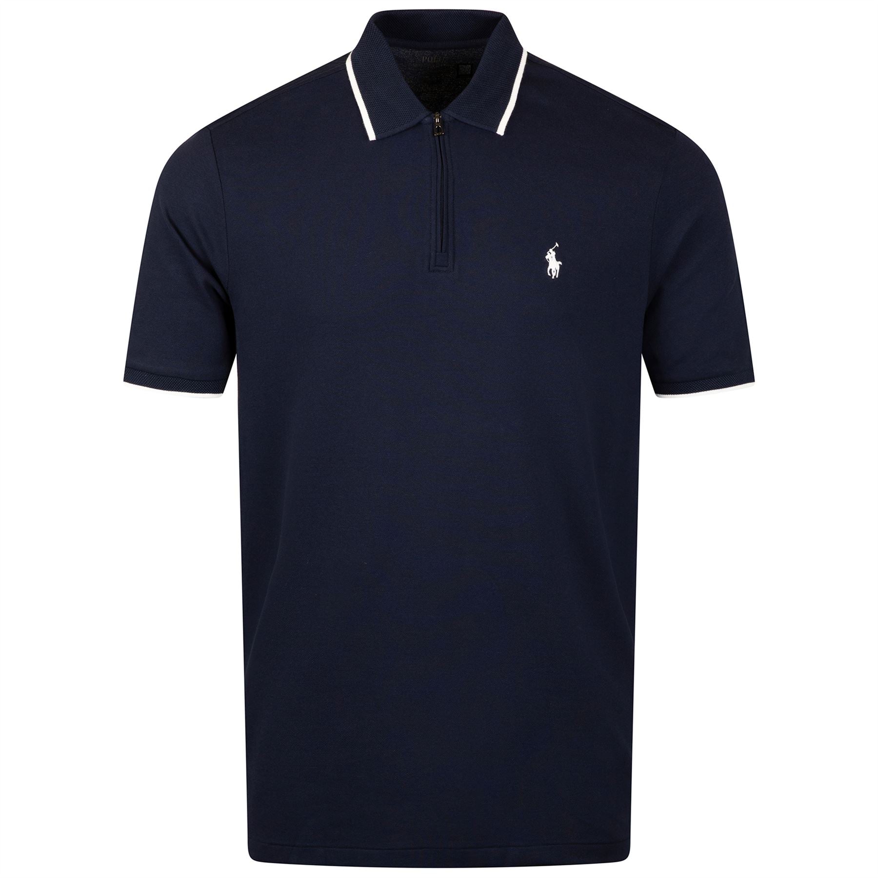 Polo Golf Classic Fit Textured Stretch Mesh Polo Refined Navy