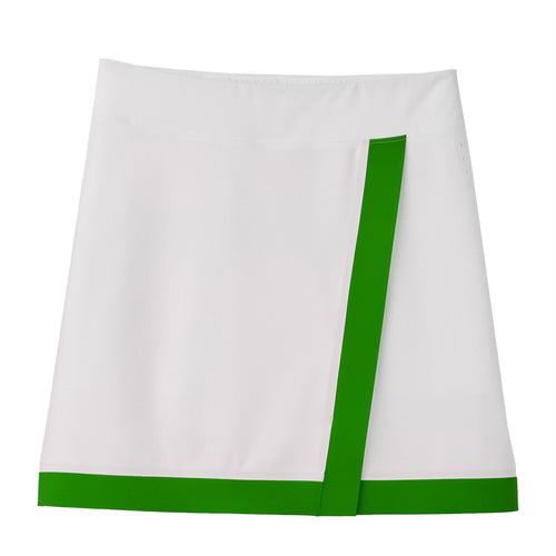 Womens Contrast Sport Skirt Off White/Green Sport