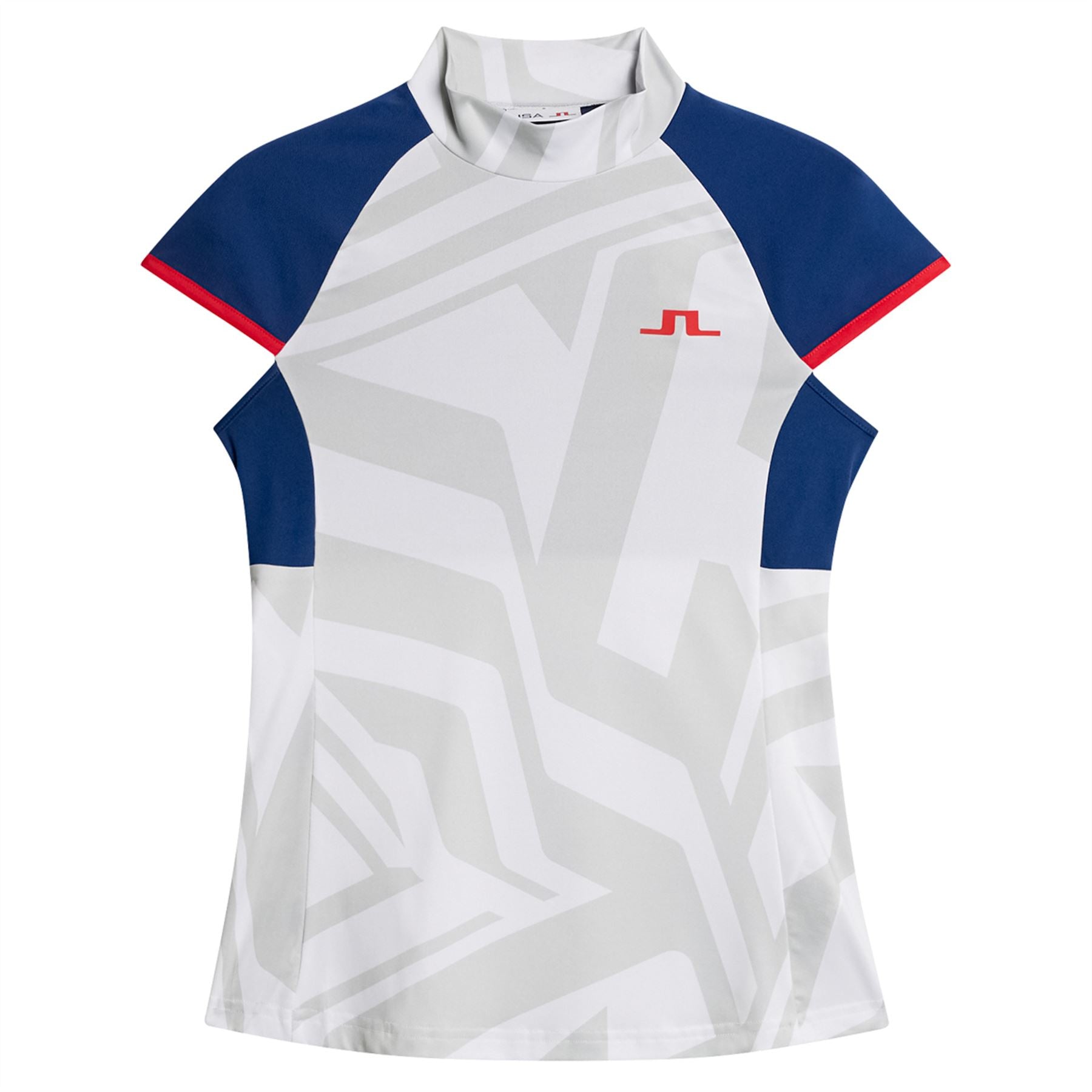 Womens Yvette Mock Neck TX Jersey Tee Golf White