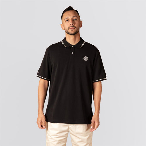 Fairway Applique Pique Polo Black