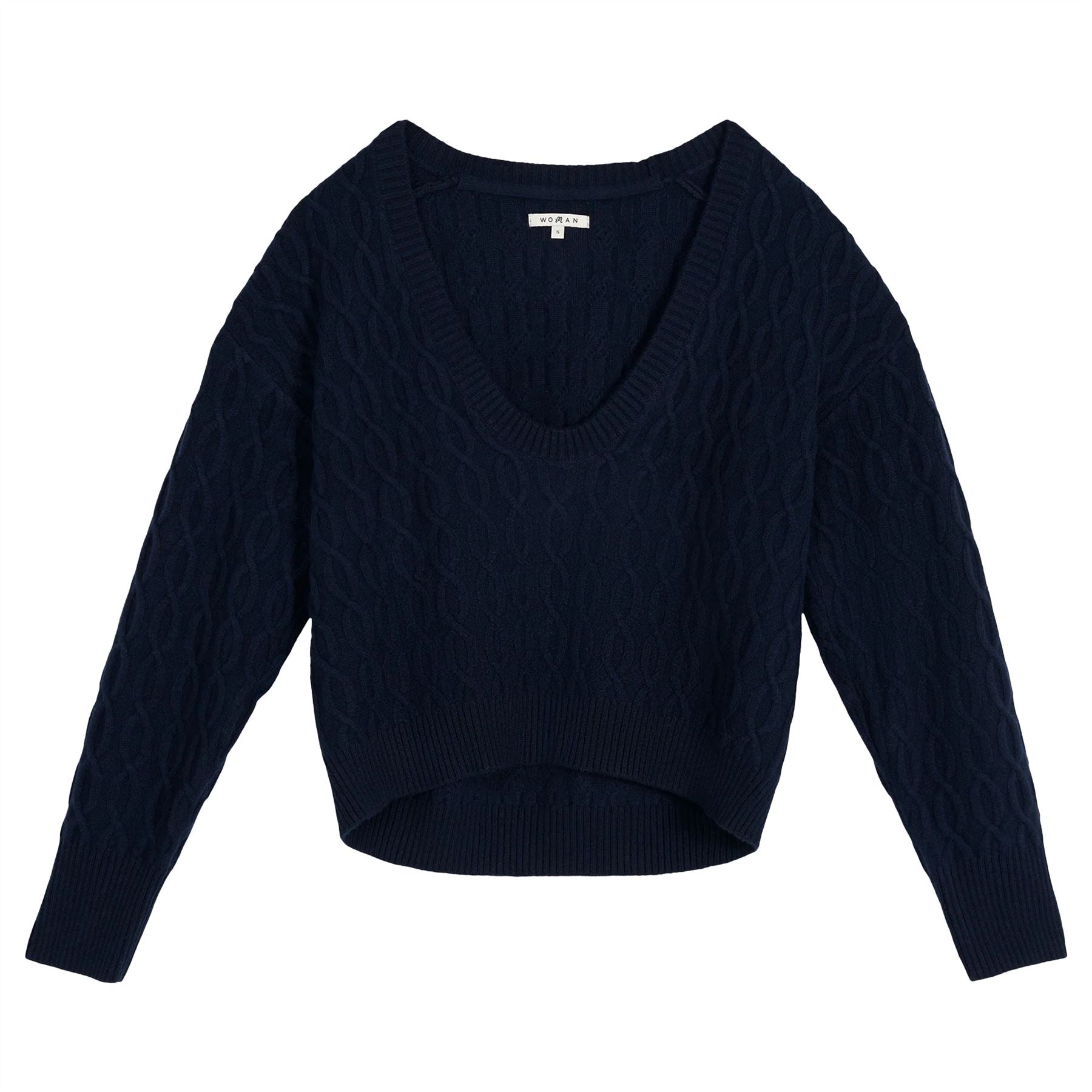 Womens Gabrielle Cableknit Sweater Navy