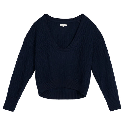 Womens Gabrielle Cableknit Sweater Navy