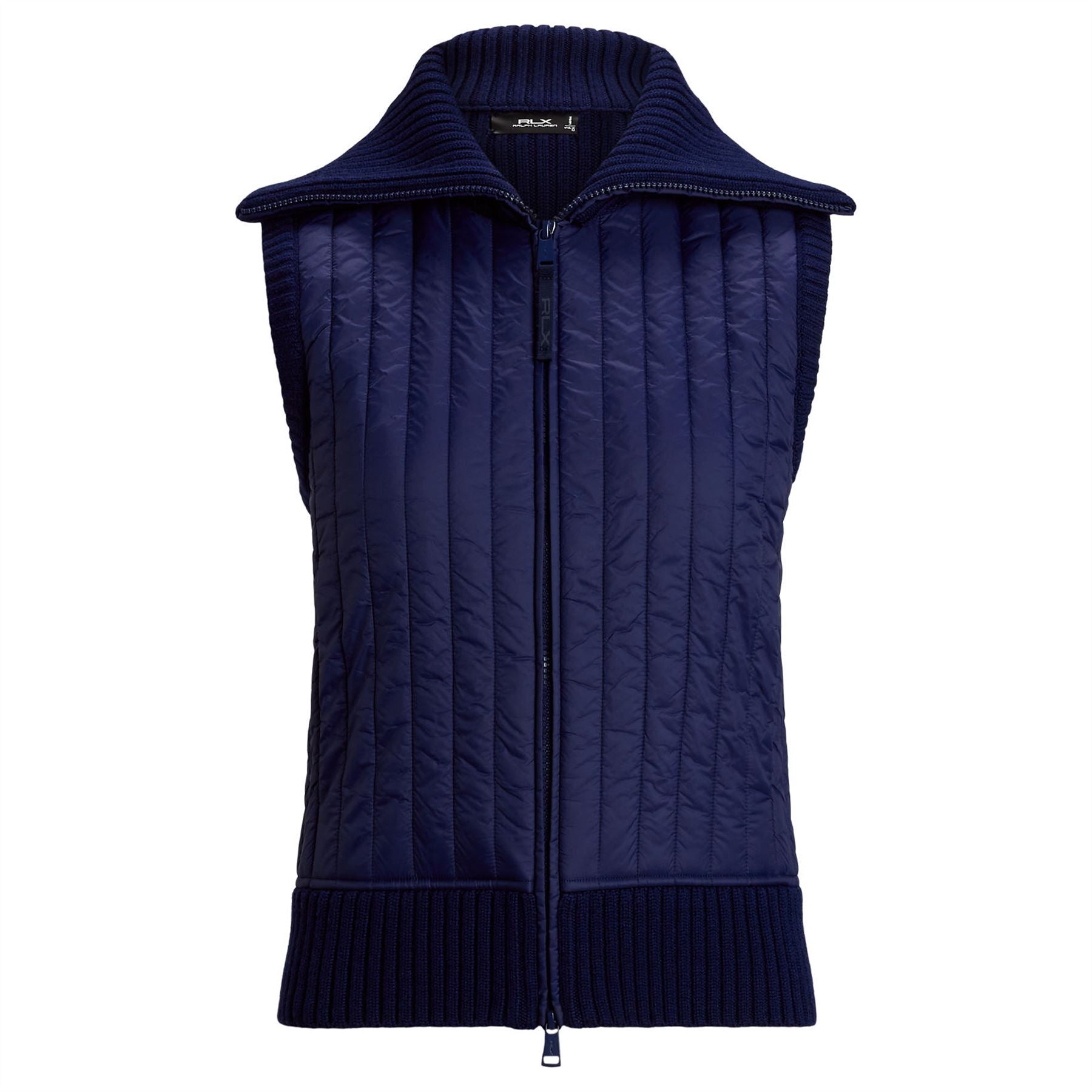 Womens RLX Full Zip Wool Blend Collar Vest Refined Navy